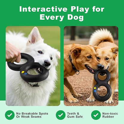 Goughnuts — Dog Toys for Aggressive Chewers | Virtually Indestructible Pull Toy for Large Breeds Such as Pit Bulls and German Shepherds | Heavy Duty Tug Dog Toy | Large | Black