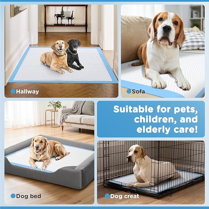 Enormous 37"x 54" Dog Training Potty Pads, Thicken Super Absorbent & Leak-Proof 6 Layers Puppy Pads 30 Counts, Disposable Dog Pee Pads Extra Large for Puppy, Surgery, Older, Cats, Rabbits