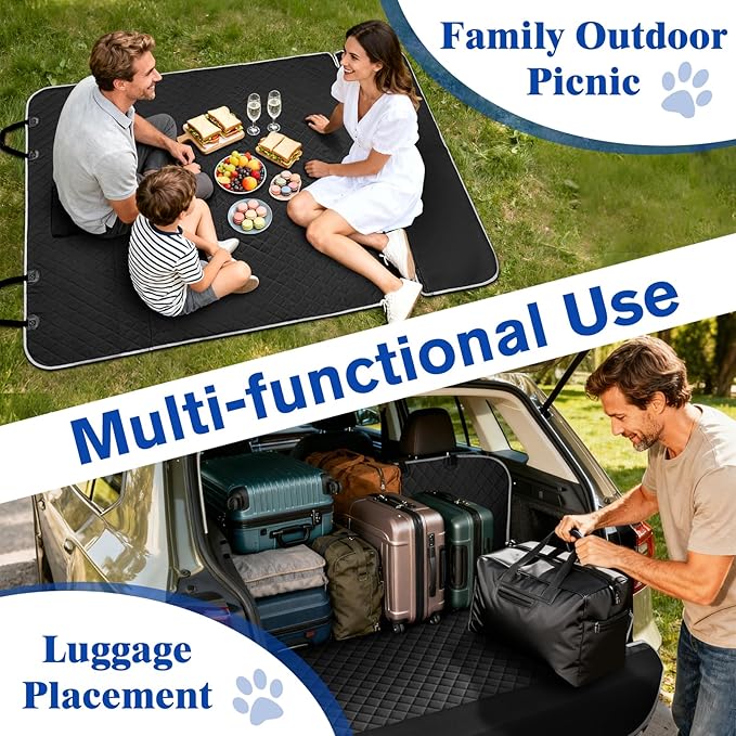 NECKORY SUV Cargo Liner for Dogs - Waterproof Dog Car Seat Cover Mat for SUVs, Sedans, Vans & Trunks with Non-Slip Bumper Flap Protector, Scratchproof Large Size Universal Fit, Grey