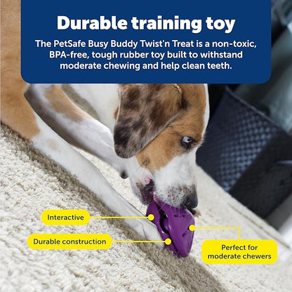PetSafe Busy Buddy Twist'n Treat - BPA-Free Adjustable Meal Dispenser & Training Toy - Interactive Enrichment for Hard Chewers - Compatible with Hard & Smearable Treats - Helps Clean Teeth - Medium
