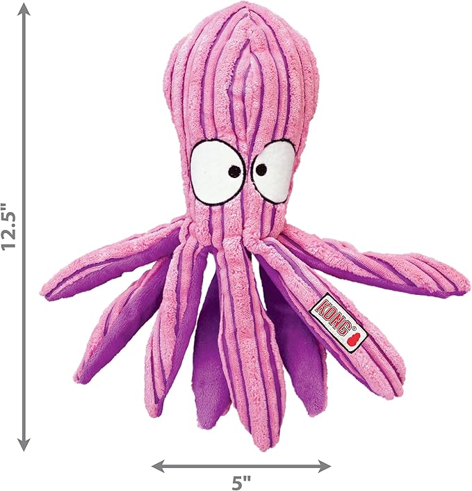 KONG Cuteseas Rufflez Soft Ridged Plush Dog Toy (Shark/Octopus)