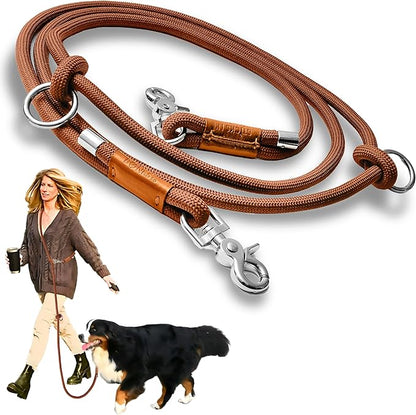 Hands Free Dog Leash, Waist Leash for Dog Walking, Crossbody, Multifunctional, Dog Lead, Running, 2 Dogs, Dual Handle, Traditional Lead, Adjustable Lead 4.3ft - 7.5ft, 3/8" (10mm) Diameter.