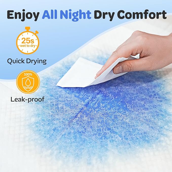 Disposable Pee Pads for Dogs, Puppies & Adults, 30” x 36” (50 Count), Super Absorbent Extra-Large Potty Pads with Adhesive Strips, Quick-Dry Indoor Protection for Pets