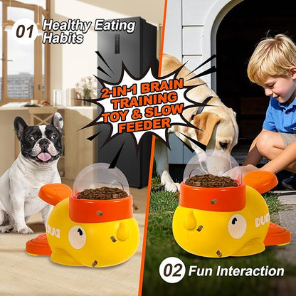Interactive Dog Toys Food Puzzle Slow Feeder, Cat Treat Dispenser Toy Duck-Shaped Enrichment Toy for Small Medium Dogs and Cats, IQ Training and Exercise Small Animal Bowls