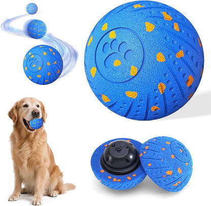 Self-Moving Dog Toy Ball for Small Medium Dogs, 6In Automatic Rolling Bouncing Vibrating Dog Ball, E-TPU Chew-Proof Waterproof, Anxiety Relief Boredom Buster for Indoor Outdoor, O18-Blue