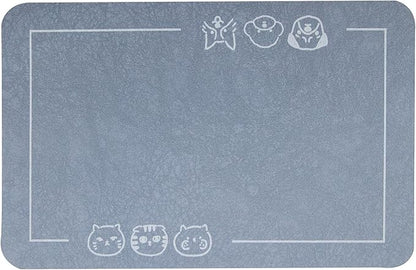 YCT Cat Pet Food Mat, Non-Slip Bottom Absorbent Quick Dry Feeding Mat for Dogs & Cats, Pet Supplies, 16.9"x24" Navy Blue
