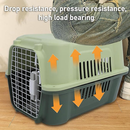 Portable Dog Crate, Large Capacity Airline Approved Pet Carrier, Travel Dog Crate | Small Animal Cage | Cat Carrier Hard | Plastic Dog Crate | Hard Sided Pet Travel Carrier for Pet