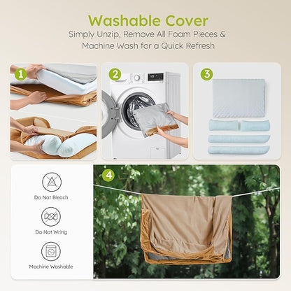 Dog Beds for Large Dogs, Orthopedic Dog Bed with Cooling Gel Memory Foam, Waterproof Large Pet Bed with Removable Washable Cover, 36" Pet Sofa Couch Dutch Velvet with Bone Toy, Brown