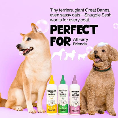 Probiotic Dog Shampoo & Conditioner for Smelly Dogs, Snuggle Sesh Lavender Dog Shampoo for Itchy Skin Relief, Hypoallergenic Pet Shampoo for Conditioner, Moisturizing & Itching.
