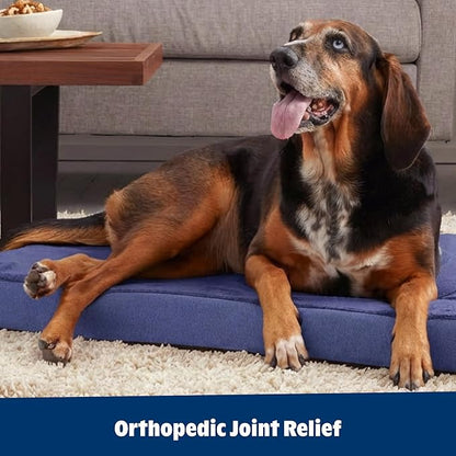 Barkbox Orthopedic Dog Bed with Memory Foam - Comfortable, Durable & Machine Washable Pet Bed - XL - Navy