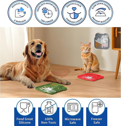 LPFALASAT Frog 3 Pack - Silicone Dog & Cat Lick Mat with Suction Cups - Anxiety Relief/Promotes Healthy Eating/Frozen & Dishwasher Safe - Pet Peanut Butter Lick Pad