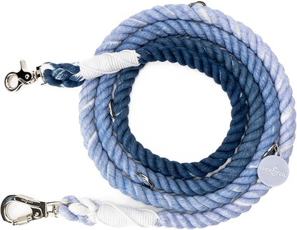 The Lucy & Co. Blueberry Twist Ombre Blue Hands-Free 6-in-1 Rope Leash