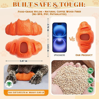 2 pcs Aggressive Chew Toys for Large Dogs, Anxiety Relief for Dogs Toy, Dog Frozen Treat Toy, Indestructible Chew Toys for National Pet Day Gifts Peanut Butter Reduces Anxiety
