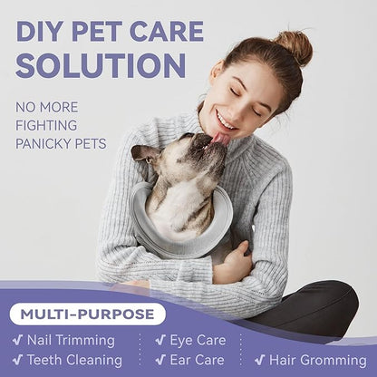 Dog Grooming Hammock Harness for Dogs & Cats with Pet Nail Clipper Trimmer - Cat Hanger Sling for Trimming Clipping Nails- Dog Hammock Restraint Bag for Small Medium Large pet （ Grey XS）