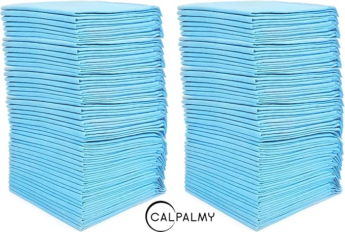 (100 Pads) CalPalmy Ultra Absorbency Pet Toilet Training Pads 18" x 13" Moisture Locking Technology Turns Liquid into Gel - Perfect for Rabbits and Guinea Pigs