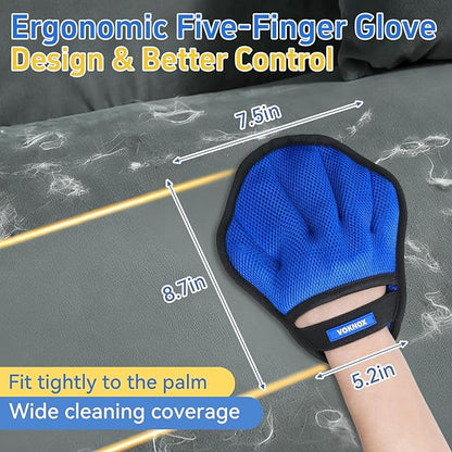 Pet Hair Removal Glove for Dogs & Cats, Electrostatic Five-Finger Hair Remover for Furniture, Couch, Carpet & Car Seat, Reusable Washable Pet Fur Cleaning Tool, Not for Grooming (1 PCS)