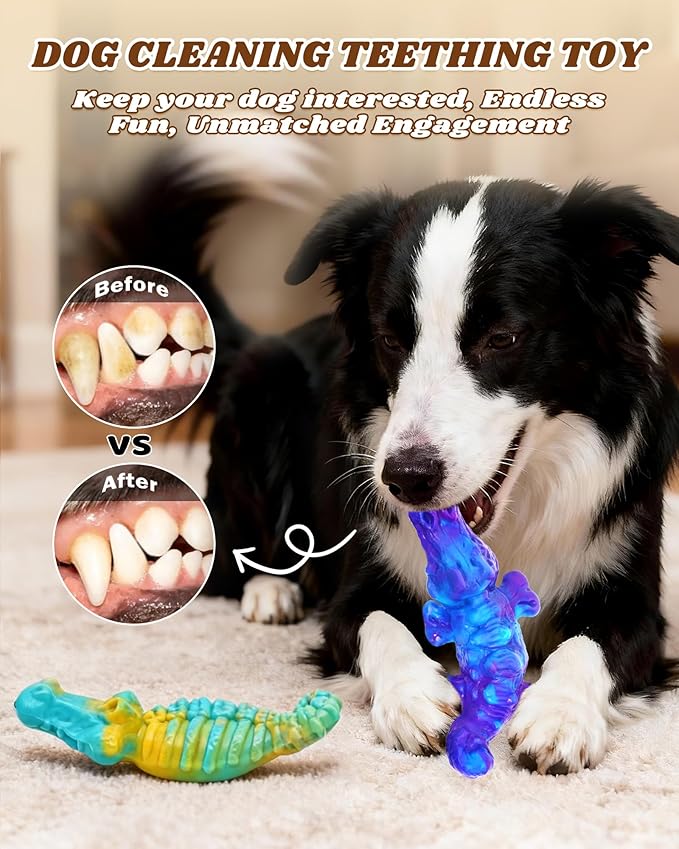 Tough Dog Toys for Aggressive Chewers 2 Pack, Indestructible Dog Toy for Large Dogs, Durable Dog Toys to Keep Them Busy for Large Breed, Teeth Cleaning and Training, Bacon Flavor