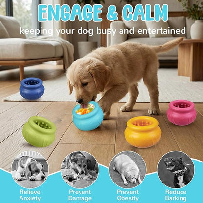 Wobbly Dog Enrichment Lick Toy, Stuffable Frozen Lick Bowl to Keep Dogs Busy, Long-Lasting Interactive Treat Dispensing Dog Toy, Silicone Fetch Catch Chew Toy(Teal,M)