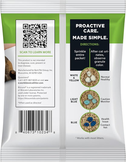 World's Best CAT Litter® Boosters™ Health Check-in™ | Cat Litter Additive for Health Monitoring | UTI Monitoring and Detection with Color Changing Indicator | Vet Approved | 12g (Pack of 2)