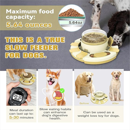 KADTC 2 Levels of Challenge - Dog Puzzle Feeder Toy U.S. Brand - Design Push-to-Release Treat Dispenser for Small Medium Large Dogs Boredom Buster Puppy Mental Stimulation Enrichment Puzzles Toys