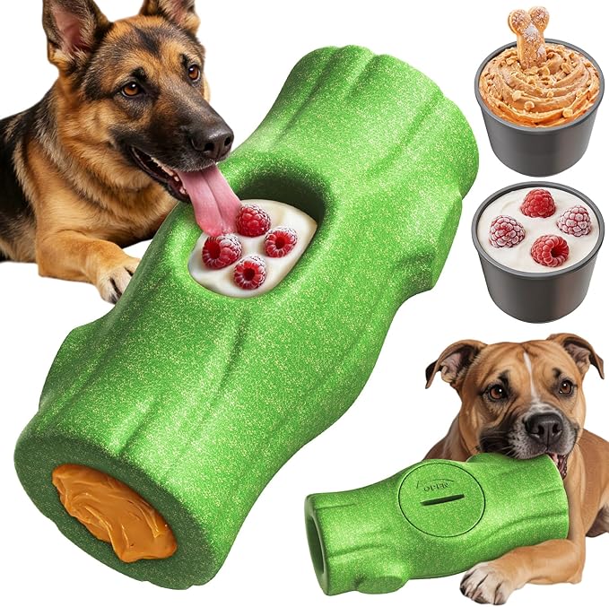 KADTC XXL 3-in-1 Durable Dog Enrichment Toy - Long-Lasting Fillable & Frozen Lick Toy - No-Transfer Freeze & Play -Mess-Free - Ultimate Boredom Buster & Tough Chew Toys for Large Dogs - BPA-Free, Safe