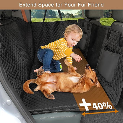 Prodigen Hard Bottom Dog Seat Cover for Back Seat, Waterproof Back Seat Extender for Dogs, Scrath-Resistant Dog Hammock for Truck/SUV/Car (54" x 30")