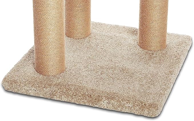 Amazon Basics Cat Tree Tower - Multi-Level Climbing Activity Center for Indoor Cats & Kittens with Scratching Posts, Platform, Jute Rope, Large (45.9"H), Beige
