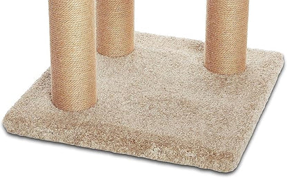 Amazon Basics Cat Tree Tower - Multi-Level Climbing Activity Center for Indoor Cats & Kittens with Scratching Posts, Platform, Jute Rope, Large (45.9"H), Beige