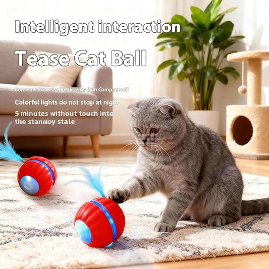 Interactive Cat Toys for Indoor Cats,Automatic Moving Kitten Toys,Cat Toys for Bored Indoor Adult Cats,Smart Rechargeable Cat Enrichment Toys for Cats to Keep Them Busy, Cat Balls Pet Toys