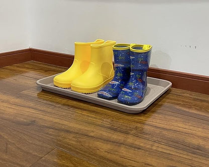 PetLike Boot Tray for Entryway Indoor, Pet Food Mat, 16.7 x 12.8 inch 2 Packs, Waterproof Shoe Tray for Indoor and Outdoor, Multi-Purpose Trays for Boots, Shoes, Pets, Garden