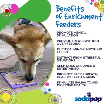SodaPup Groovy Love eMat – Durable Enrichment Feeder Made in USA from Non-Toxic, Pet-Safe, Food Safe Rubber for Mental Stimulation, Avoiding Overfeeding, Fresh Breath, Digestive Health, Calming, More