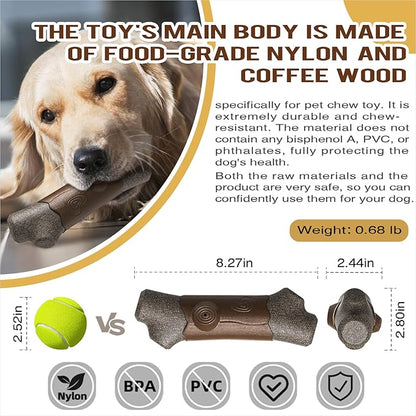 Large Size Indestructible Squeaky Dog Chew Toy for Medium/Large Aggressive Chewers Breed Dogs Durable Squeak Bone Teething Crate Toys Indoor/Outdoor