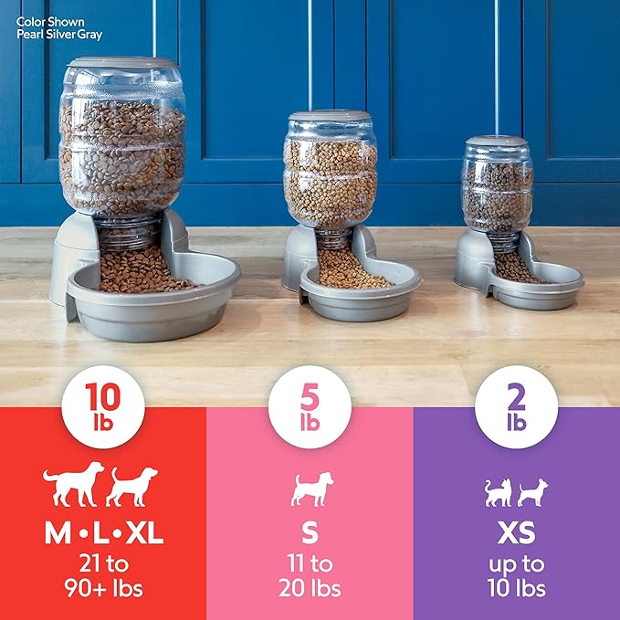 Petmate Replendish Gravity Feeder, 5 lb, Blue, Made in USA
