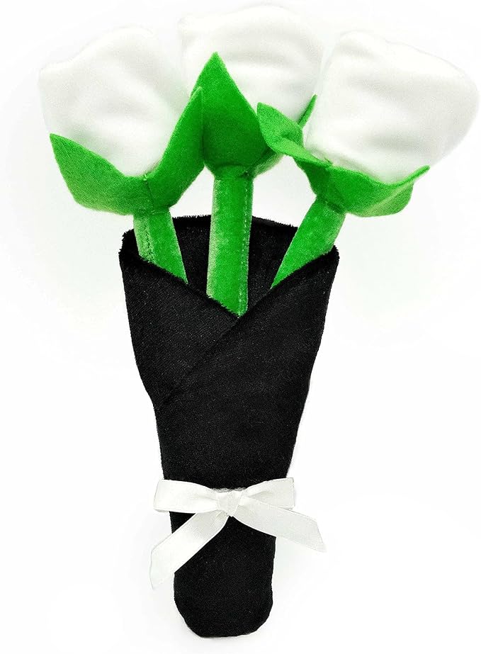 ZippyPaws Wedding Toy - Dog Squeaky Toy to Keep Them Busy, Cute Plush for Small, Medium, & Large Dogs, Stuffed Puppy Toy, Pet Products, Gift for All Breeds, 3 Squeakers - Wedding Bouquet of Roses