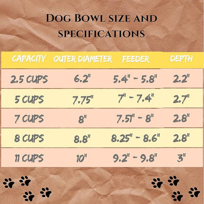 HB 2.5 Cups Stainless Steel Dog and Cat Bowls (2 Pack) Replacement Bowl - 6.2" Diameter, 2.2" Height for Raised Feeders