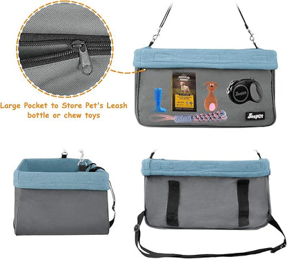 JESPET & GOOPAWS Dog Booster Seats for Cars, Portable Dog Car Seat Travel Carrier with Seat Belt for 24lbs Pets