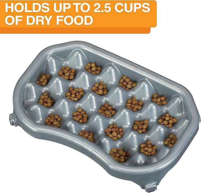 Neater Pet Brands Neater Slow Feeder Dog Bowls, Slows Down Fast Eaters to Help Digestion & Prevent Overeating, Non-Slip Food Bowl, BPA-Free, Holds 2.5 Cup of Food for Small to Medium Breed or Puppy