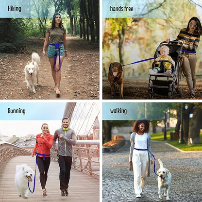 The Buddy System Adjustable Hands Free Dog Leash, Hand-Free Leash for Running, Jogging, Walking, Hiking and Training Service Dogs, Versatile All Dog Sizes - Made in USA - Large, Black