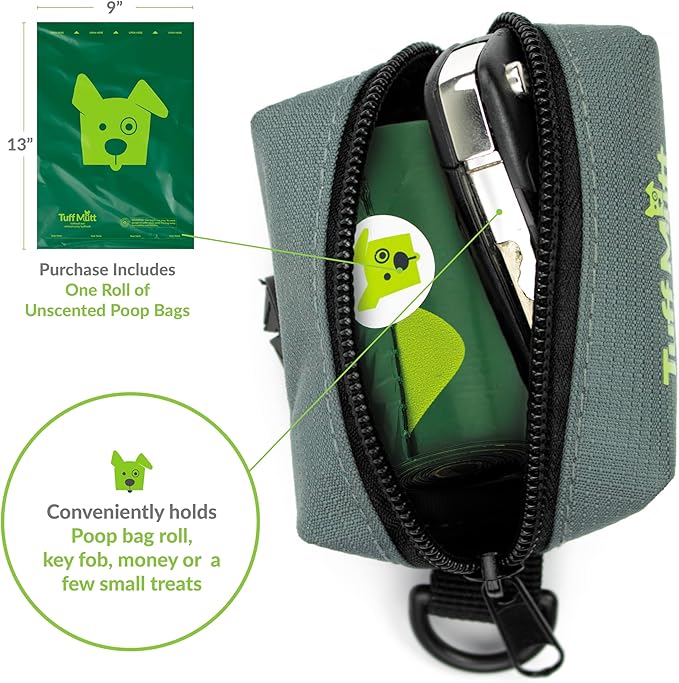 Tuff Mutt Running Dog Leash and Poop Bag Holder