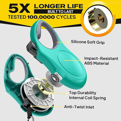 Fida Retractable Dog Leash with Dispenser and Poop Bags, 16 ft Pet Walking Leash for Small Dog or Cat up to 26 lbs, Anti-Slip Soft Handle, Tangle Free, Reflective Nylon Tape (S, Teel)