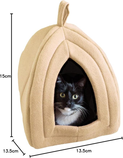 PETMAKER Indoor Cat House with Removable Foam Cushion for Cats, Kittens, Small Dogs & Small Pets, Plush Pet Bed Crate Tent Hideaway with Cozy Soft Interior, Small Animal Sleep & Rest Space