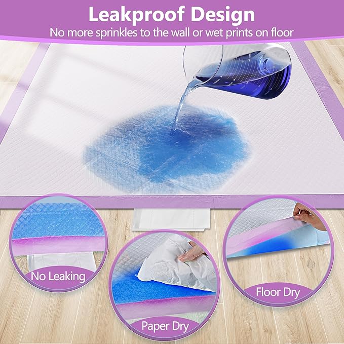 Gimars XL 6-Layer Ultra Absorbent 1200ml 48-Hour Leak-Proof Dog Pee Pads, Quick Dry Extra Large Puppy Pads for Puppy Training, Senior & Incontinent Dogs, Cats, Overnight Use, 30"x36", 30 Count