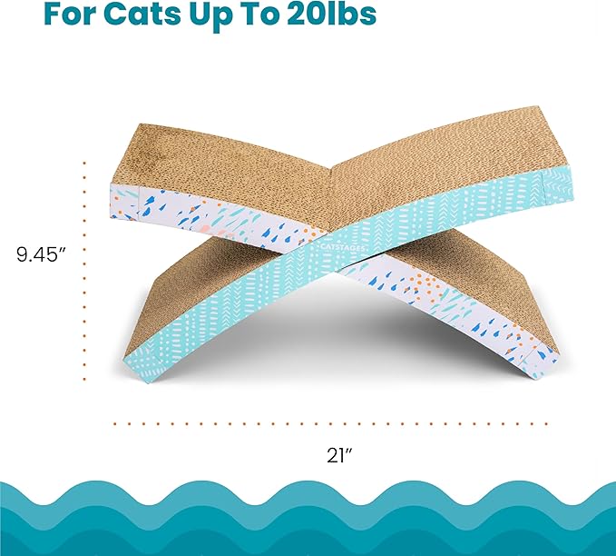 Catstages Easy Life Hammock Cat Lounger & Scratcher – Elevated Spot with Catnip, Comfortable & Multifunctional Design, Supports Cats Up to 20lbs