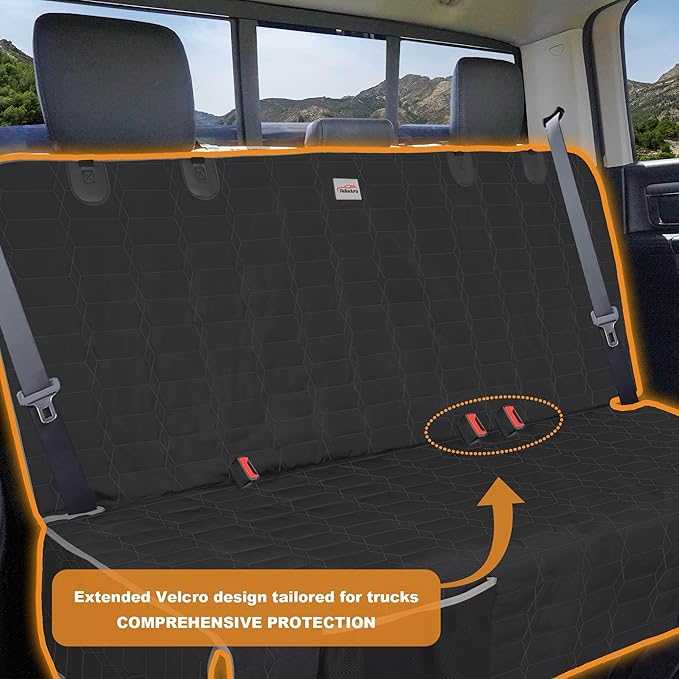 Reliadura Dog Car Seat Cover for Back Seat,Washable Bench Seat Cover for Truck,Nonslip Backseat Cover Protector for F150/Ram1500/GMC Sierra/Toyota/Chevrolet Silverado,Car Seat Covers for Dogs