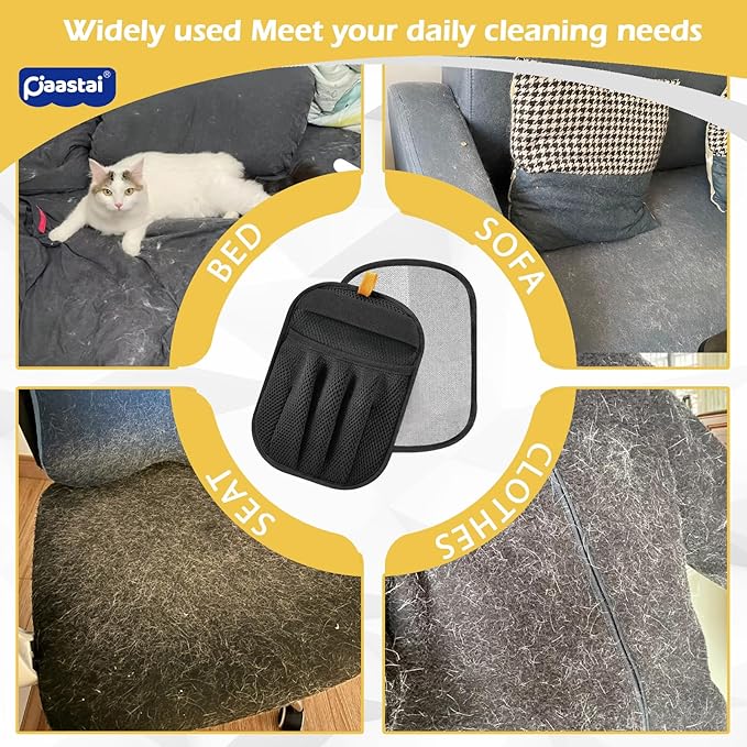 Pet Hair Removal Glove, Upgraded Five-Finger Electrostatic Magic Brush Pet Hair Remover, Reusable Cat & Dog Hair Remover for Couch, Furniture (1PCS)