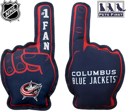 Pets First NHL Columbus Blue Jackets #1 Fan Toy for Dogs & Cats. Best Tough PET Toy with Inner Squeaker. Number One Premium Dog Toy for Strongest Chewers & Sports Fans, One Size