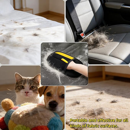 Pet Hair Remover Glove for Cats & Dogs, Upgraded Electrostatic Pet Fur Removal Tool for Home & Auto No Sticky Residue, Reusable for Furniture,Clothes, Carpet, Bedding（1Pcs