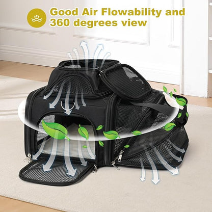 17x11x9.5 Alaska Hawaiian Southwest Airline Approved top and 1 Side Expandable pet Carrier for Extra-Small Dog/Small cat up to 5 lbs
