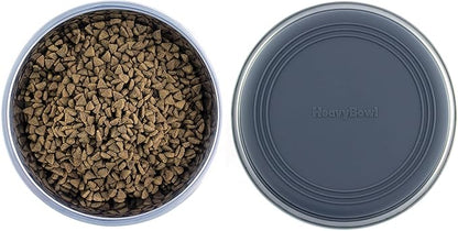 2.5 lb Weighted Dog Bowl - No Slip, No Tip - Heavy Stainless Steel Dog Bowl with Silicone Rubber Foot