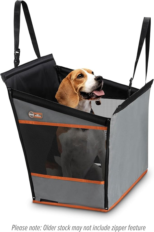 K&H Pet Products Buckle N Go Dog Car Seat for Medium Dogs, Waterproof Fabric, Breathable Mesh Sides, Adjustable Seat Belt Leash, Carseat for Small to Medium Pets, Car Seat Cover - 21 X 13 X 19in